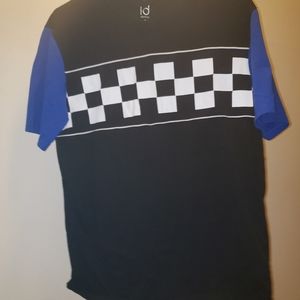 Blue Sleeve shirt with white/black patterns